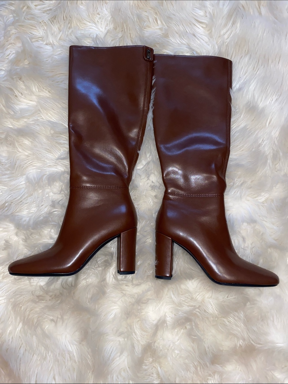 Brown leather boots